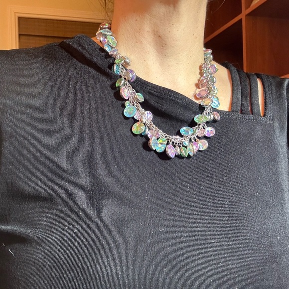 Aurora borealis multicolor iridescent Weiss like Necklace - Picture 7 of 10